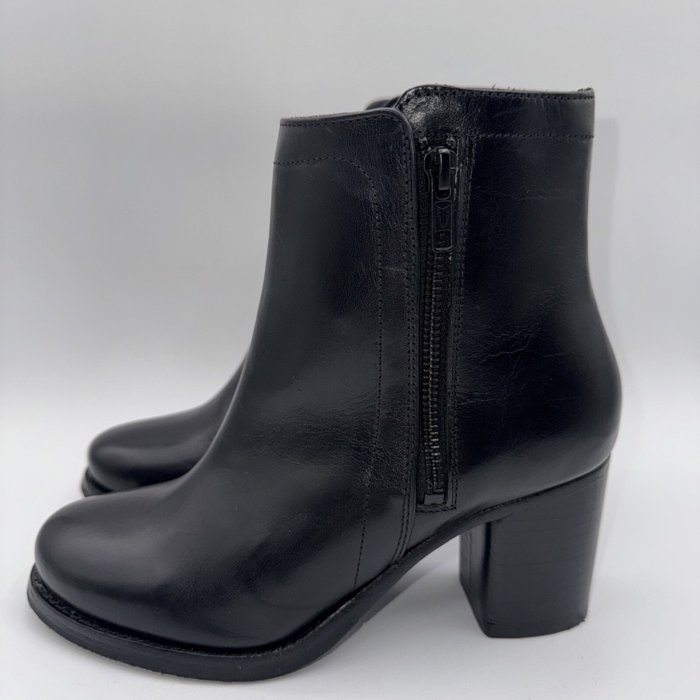 Frye Addie Double Zip Bootie Women's‎ Size 7 Black Leather - Picture 2 of 15